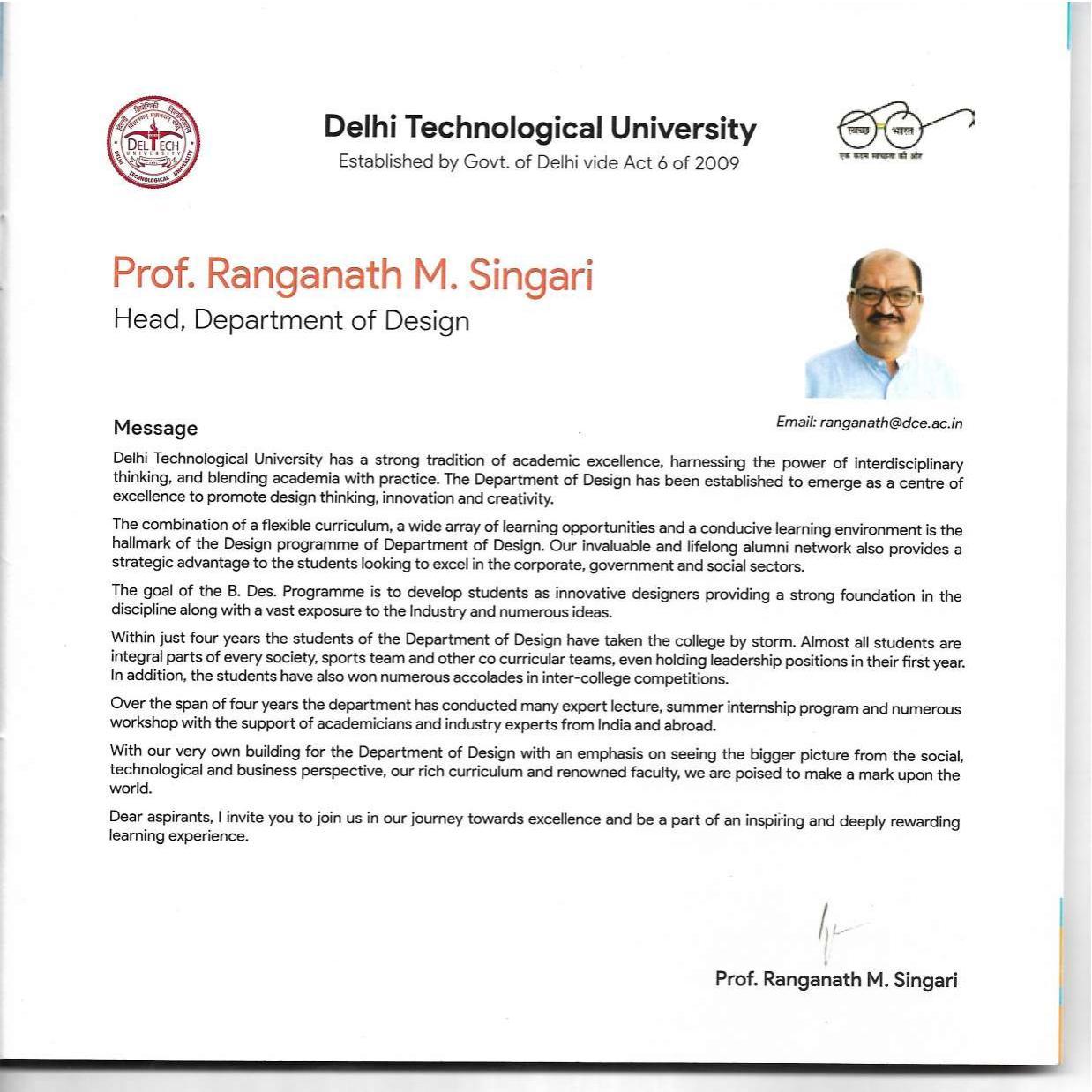 Delhi Technological University, Delhi Admission Brochure 2022-23 - Page 7