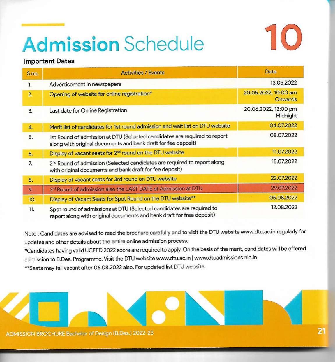 Delhi Technological University, Delhi Admission Brochure 2022-23 - Page 34