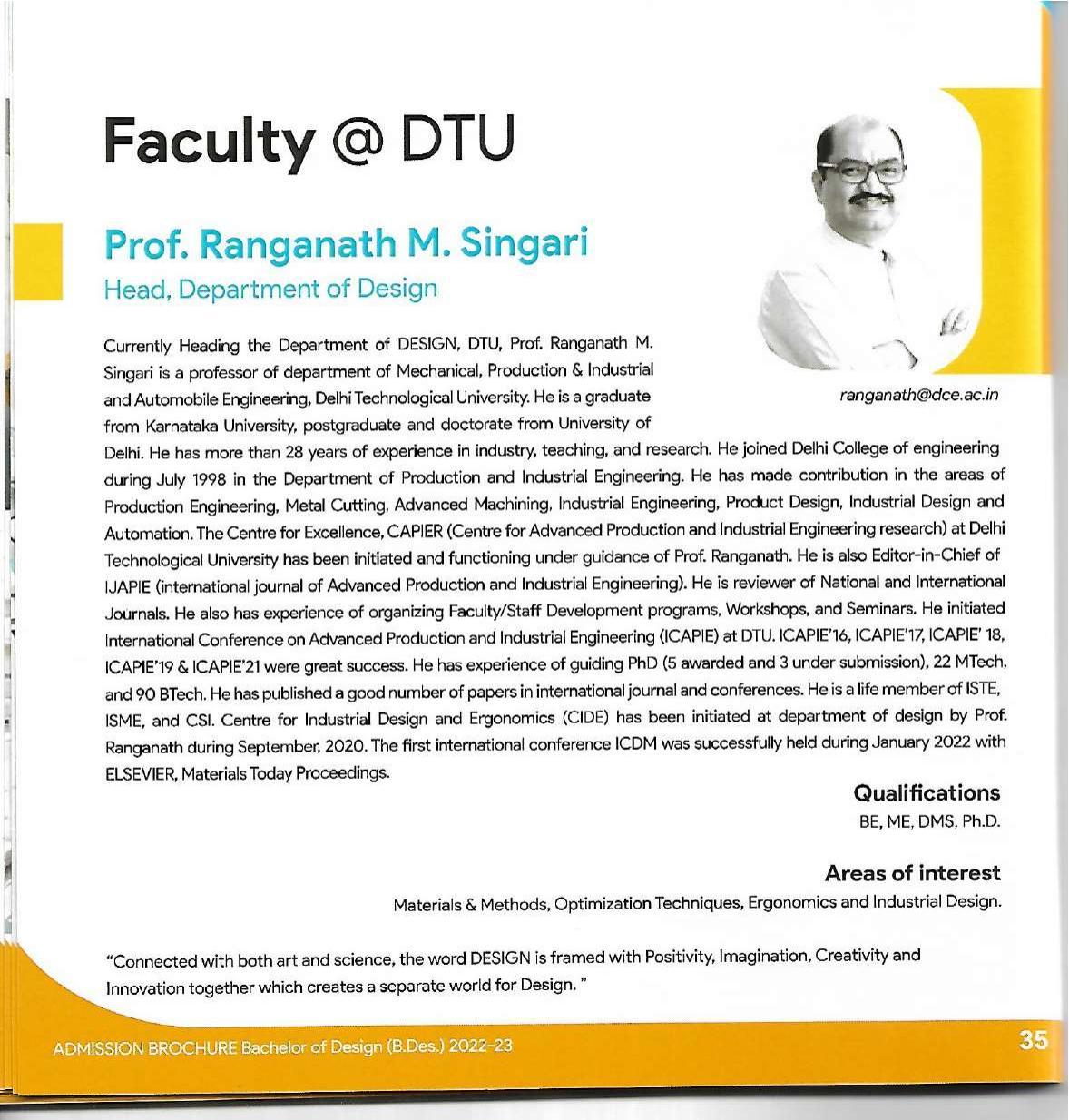 Delhi Technological University, Delhi Admission Brochure 2022-23 - Page 48