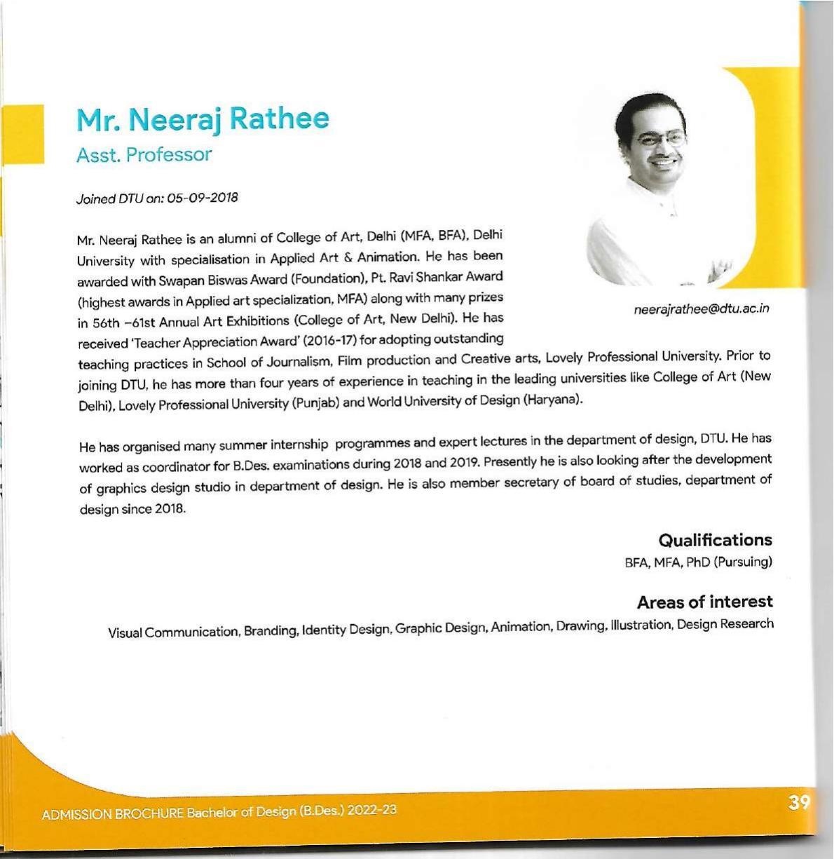 Delhi Technological University, Delhi Admission Brochure 2022-23 - Page 52