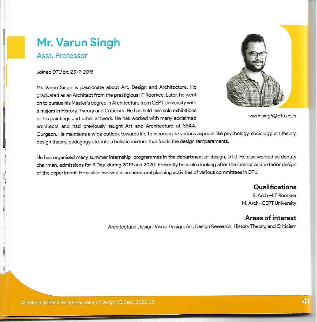 Delhi Technological University, Delhi Admission Brochure 2022-23 - Page 54