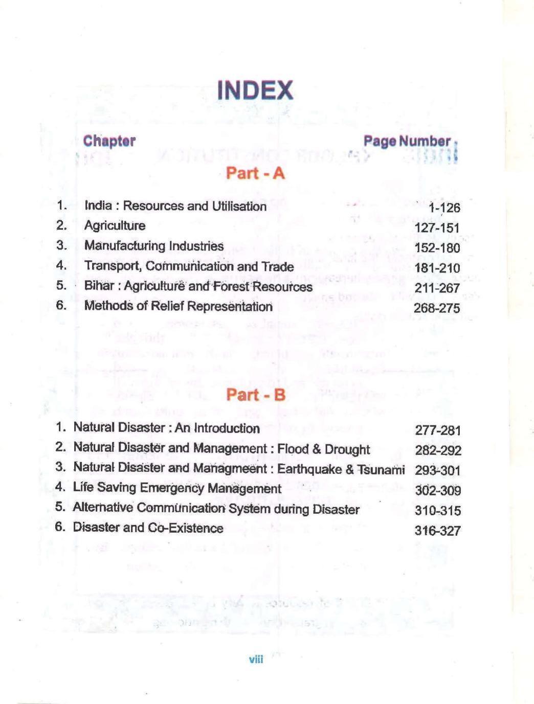 Bihar Board Class 10 Book for Geography: India Resources and Utility: Preface - Page 10