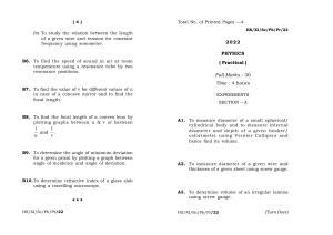Meghalaya Board (MBOSE) Class 11 Physics (practical) 2022 Question Paper
