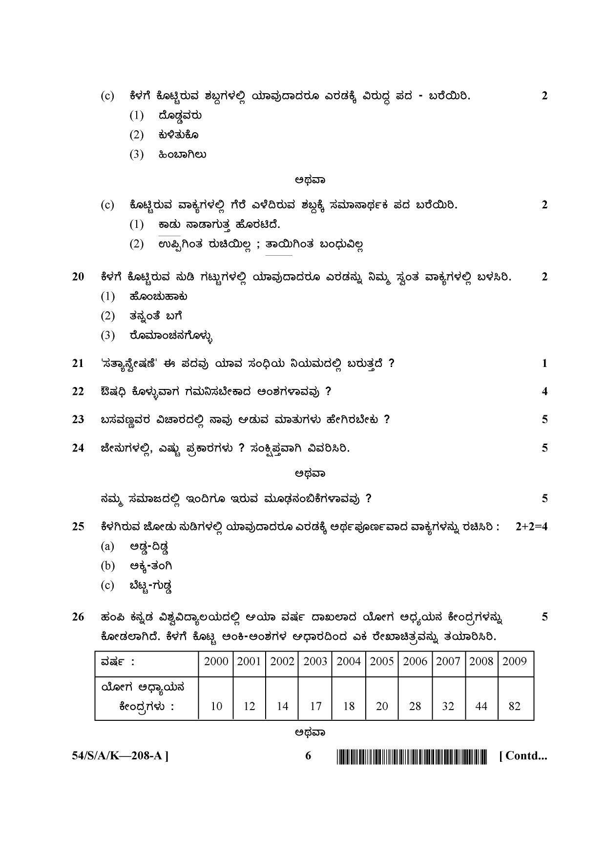NIOS April 2017 Class 10 Kannada Question Paper - Page 6