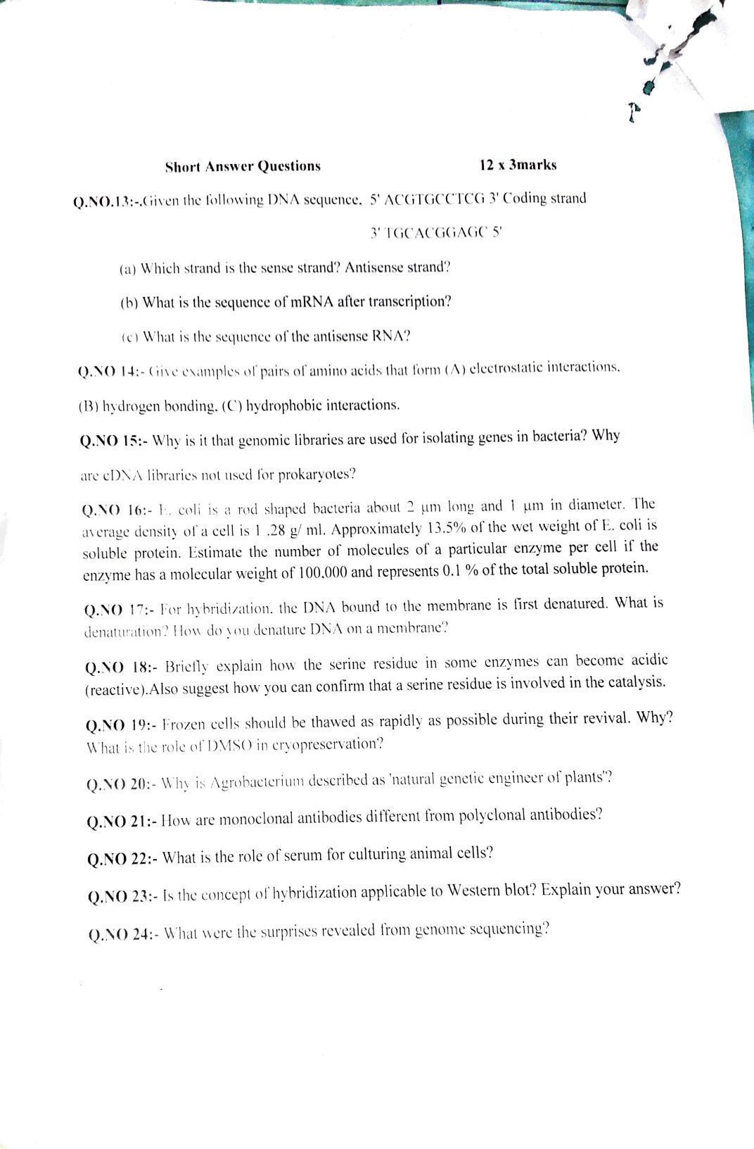 JKBOSE Class 12 Biotechnology Model Question Paper 2023 - Page 2