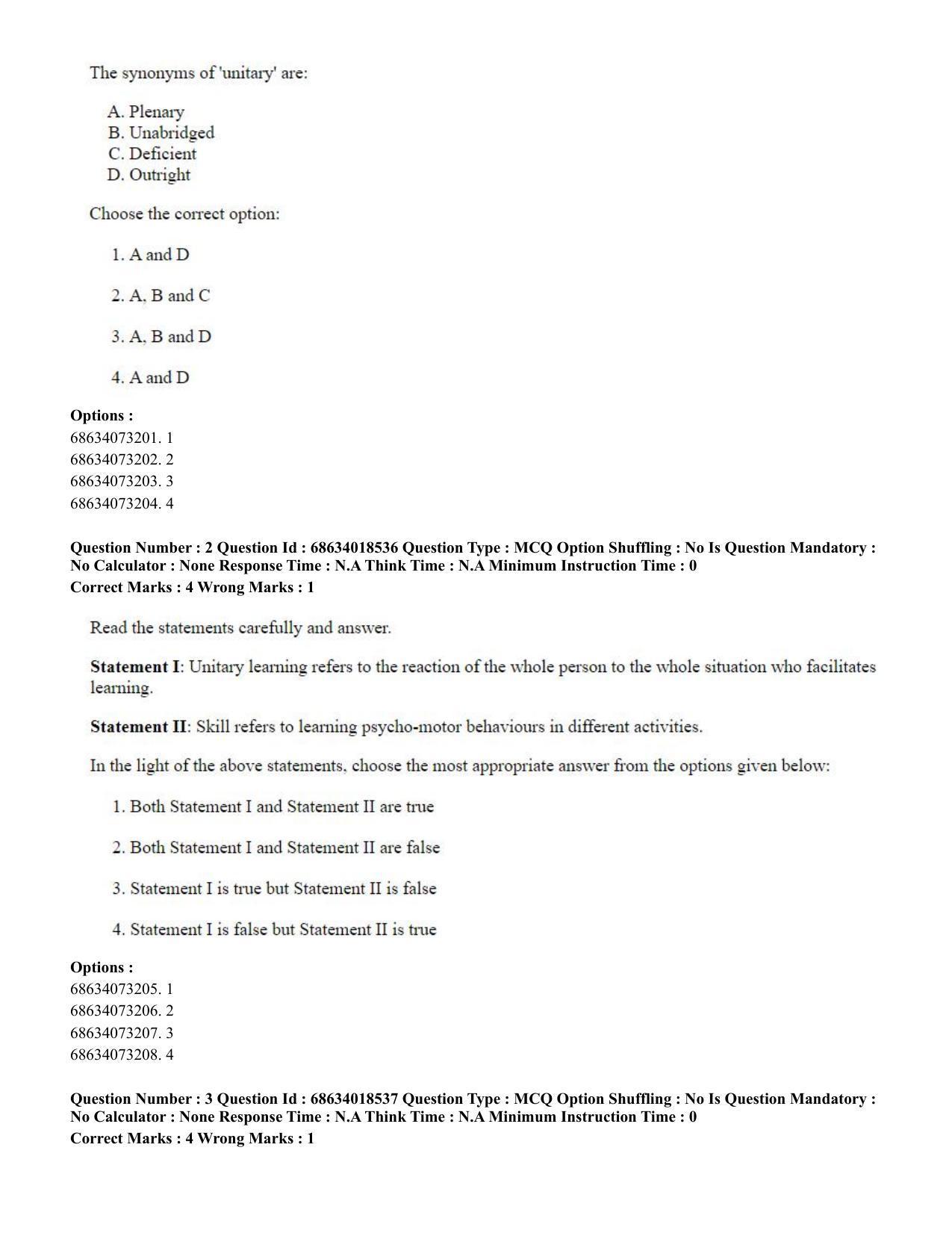 CUET PG 2023: COQP22 – Hospital Management(ENG) - Shift 3 (13-06-2023) Question Paper - Page 7