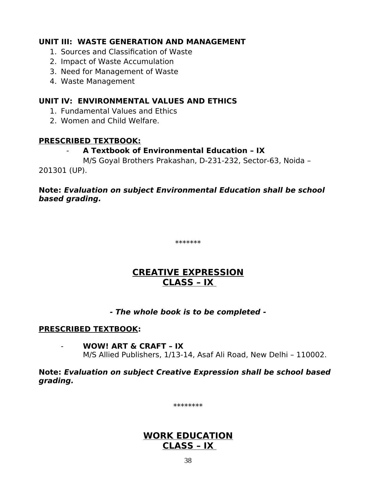 MBOSE Class 9 Syllabus PDF - Page 38