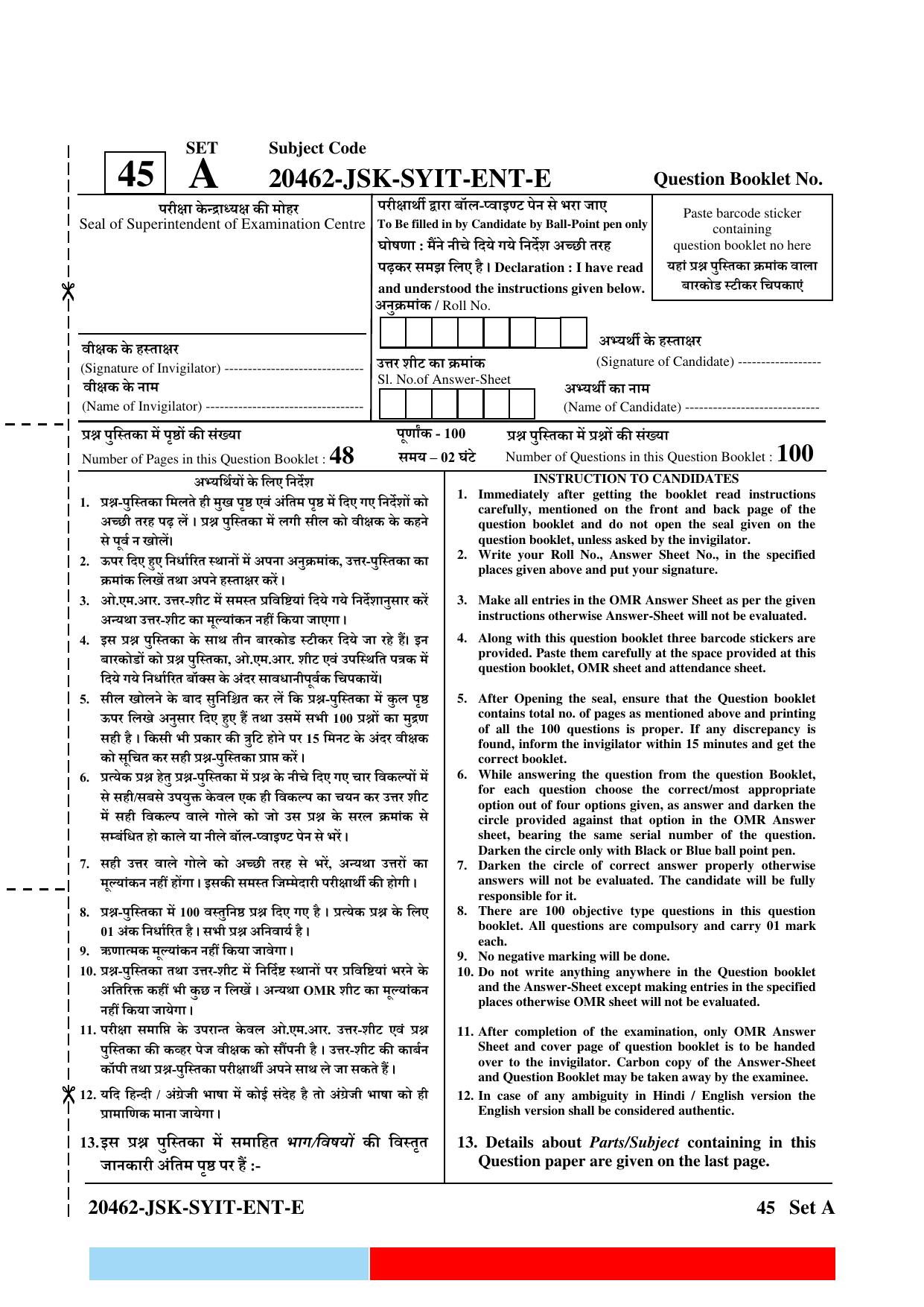 CG M.Sc Nursing 2024 Question Paper - Page 1