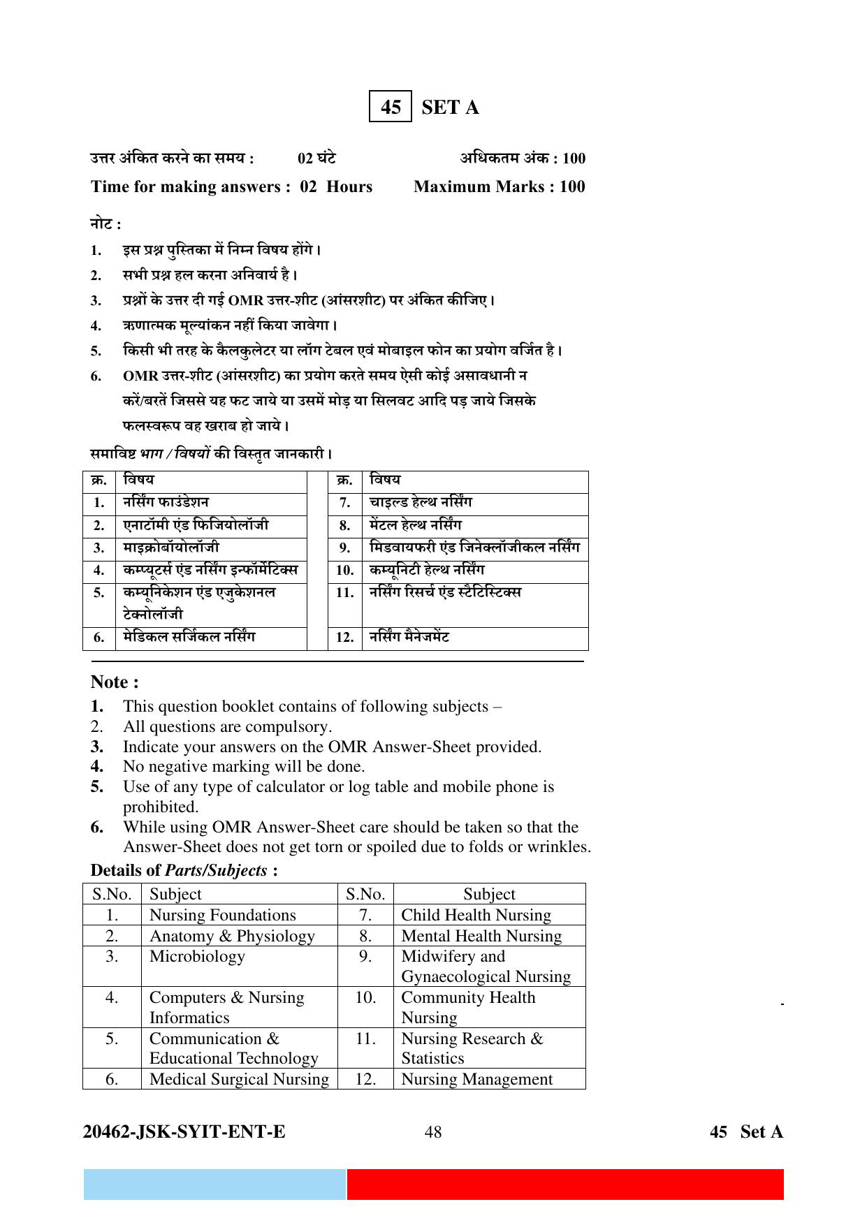 CG M.Sc Nursing 2024 Question Paper - Page 48