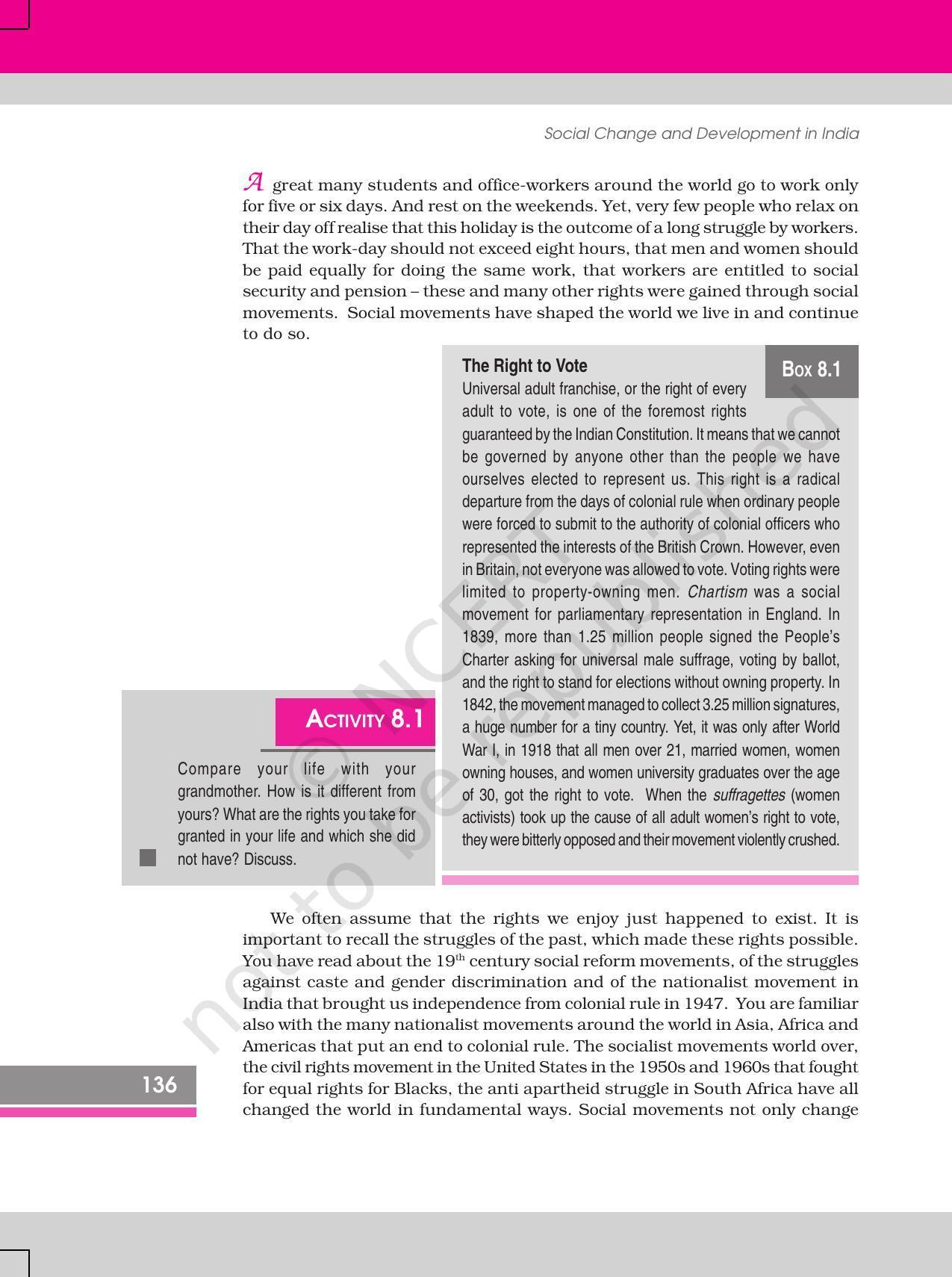 NCERT Book for Class 12 Sociology (Social Change and Development in India) Chapter 8 Social Movements - Page 2