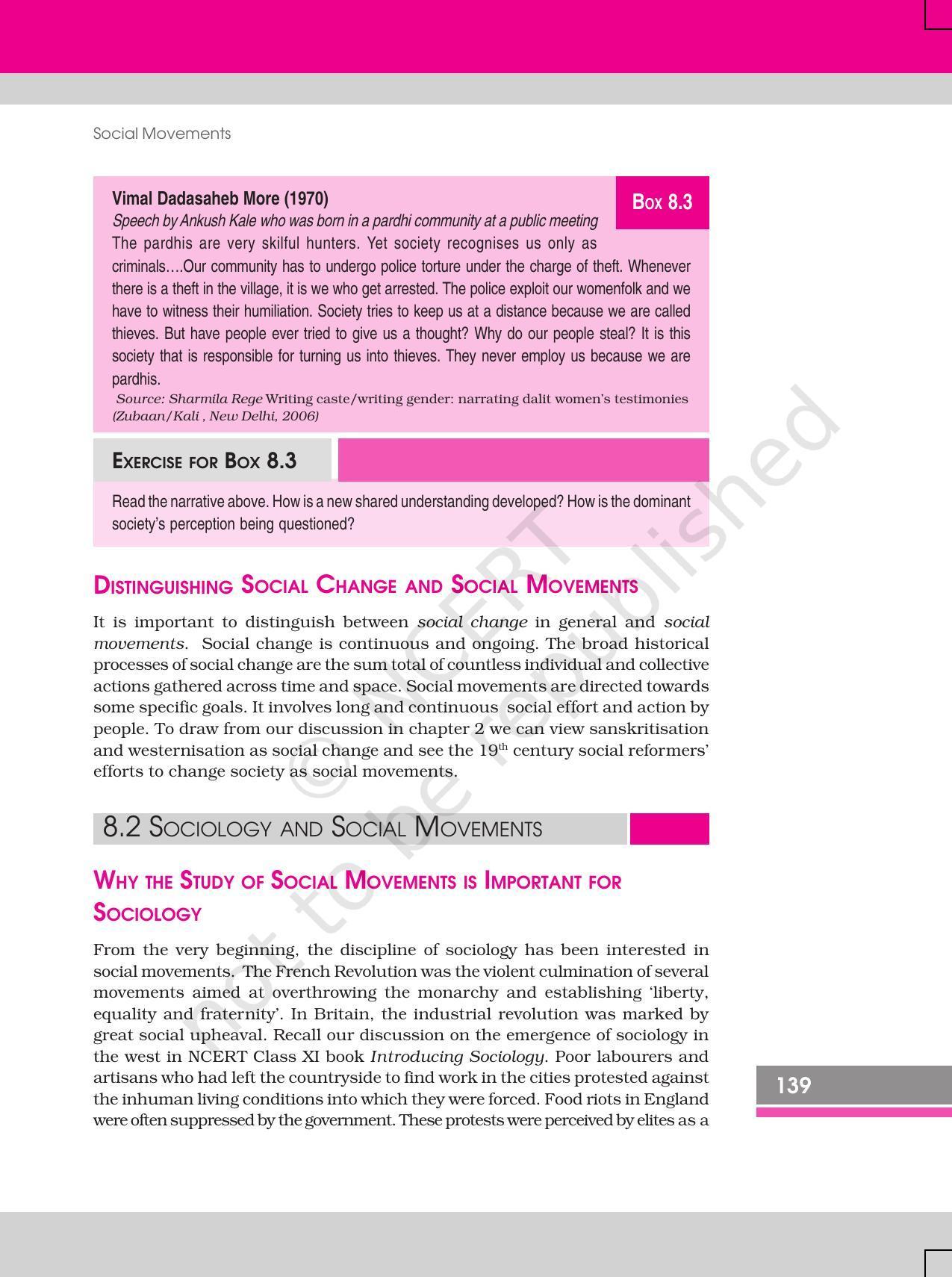 NCERT Book for Class 12 Sociology (Social Change and Development in India) Chapter 8 Social Movements - Page 5