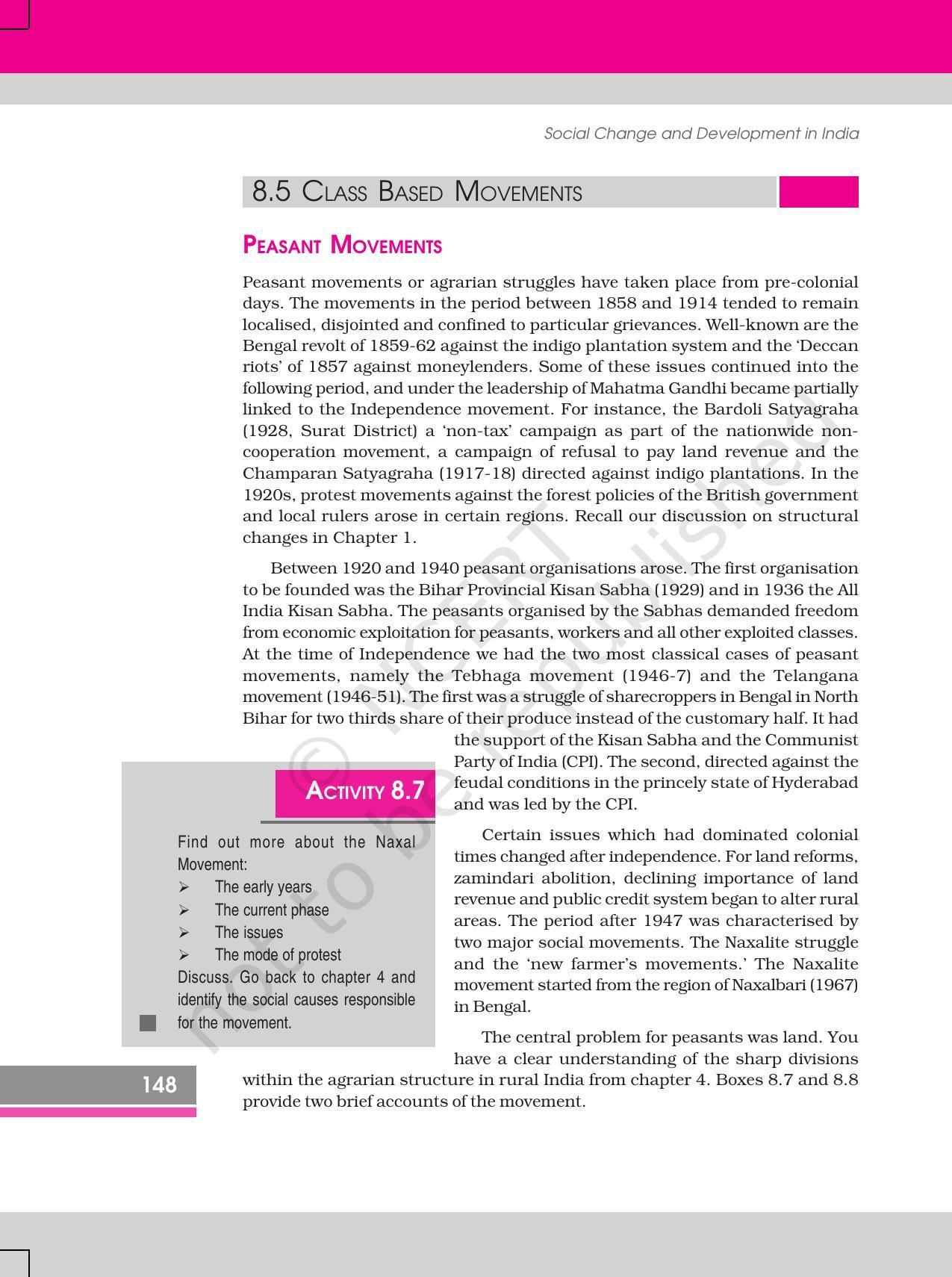 NCERT Book for Class 12 Sociology (Social Change and Development in India) Chapter 8 Social Movements - Page 14