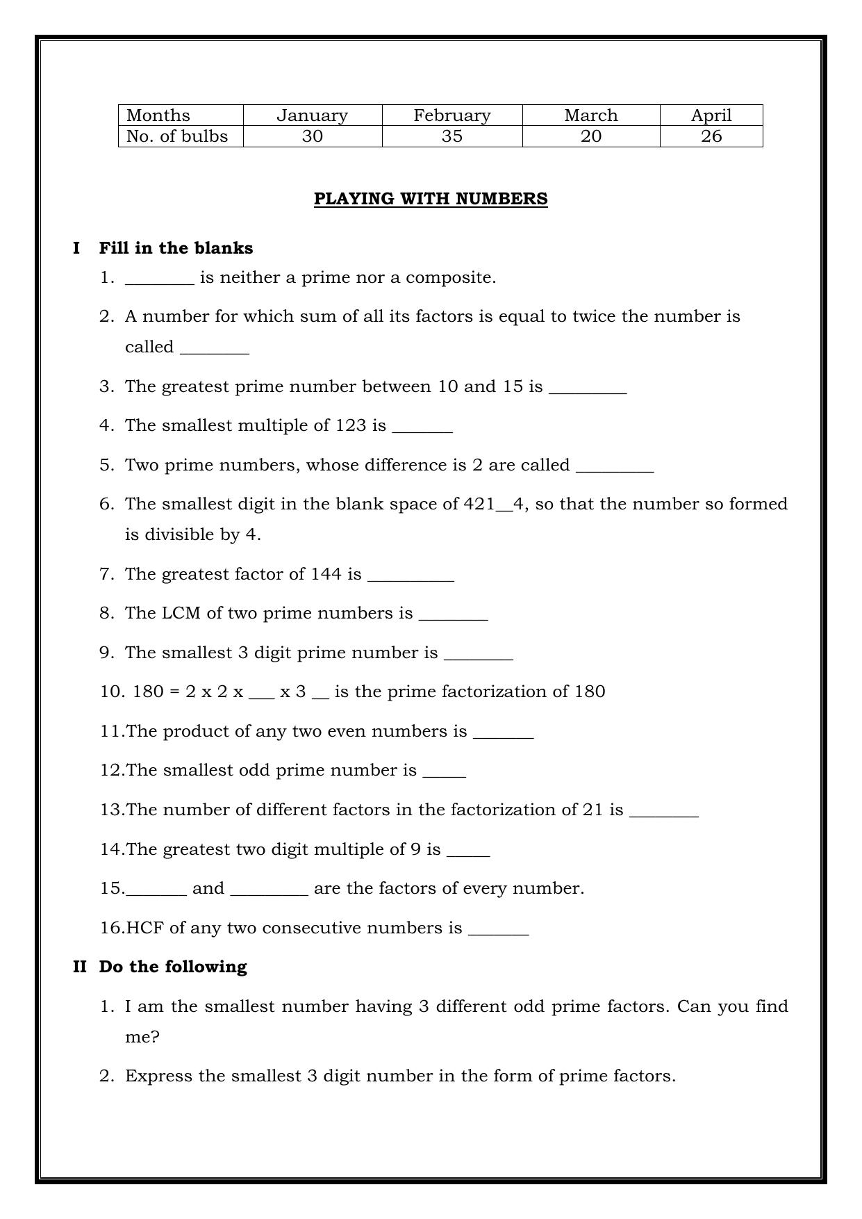 CBSE Worksheets for Class 6 Maths Assignment 9 - Page 4