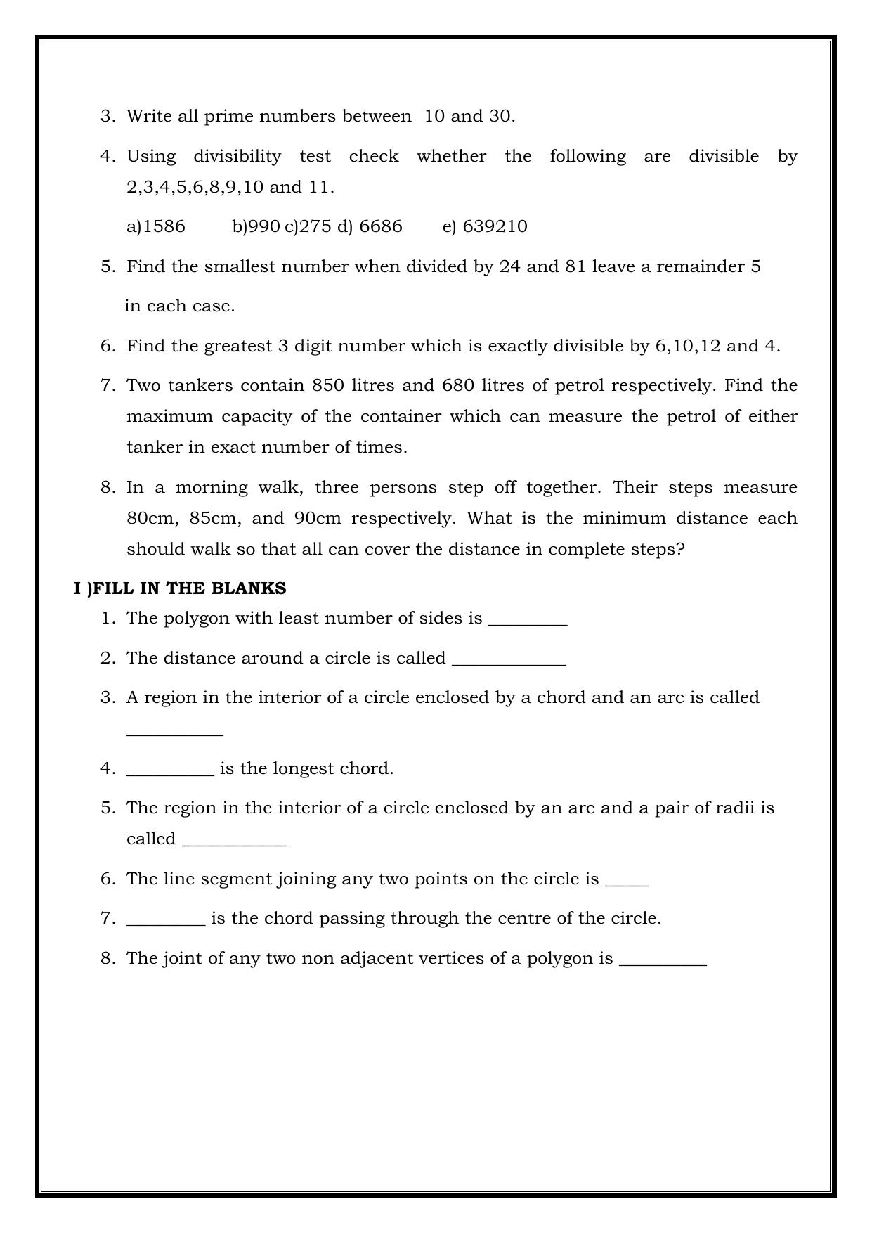 CBSE Worksheets for Class 6 Maths Assignment 9 - Page 5