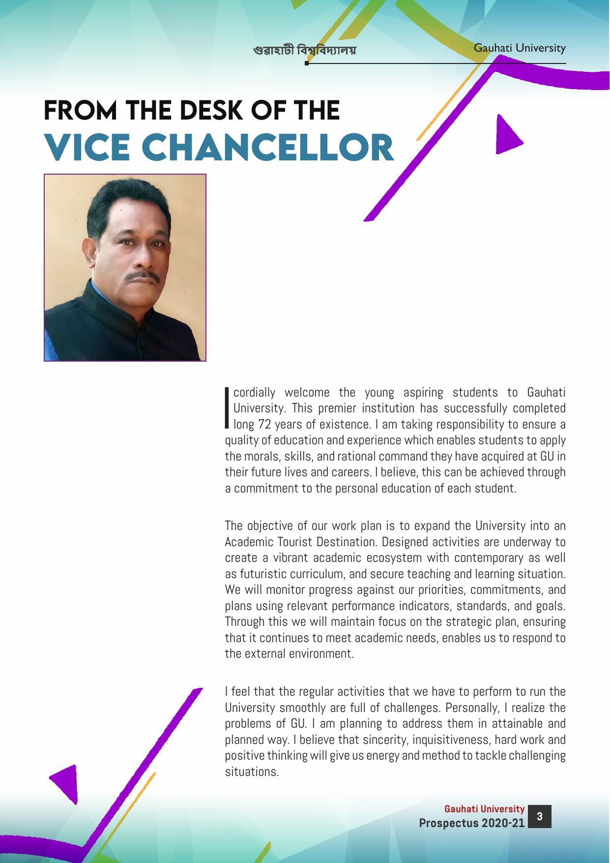 Gauhati University, Guwahati 2020-21 (Prospectus) - Page 3