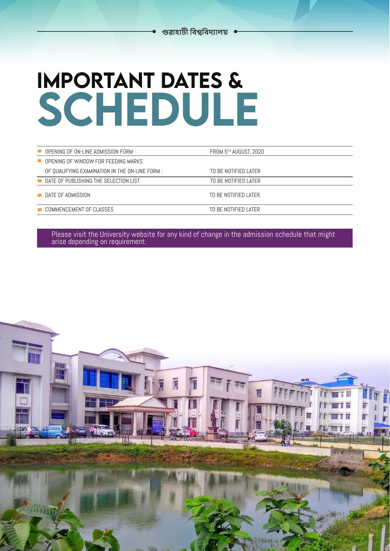 Gauhati University, Guwahati 2020-21 (Prospectus) - Page 8