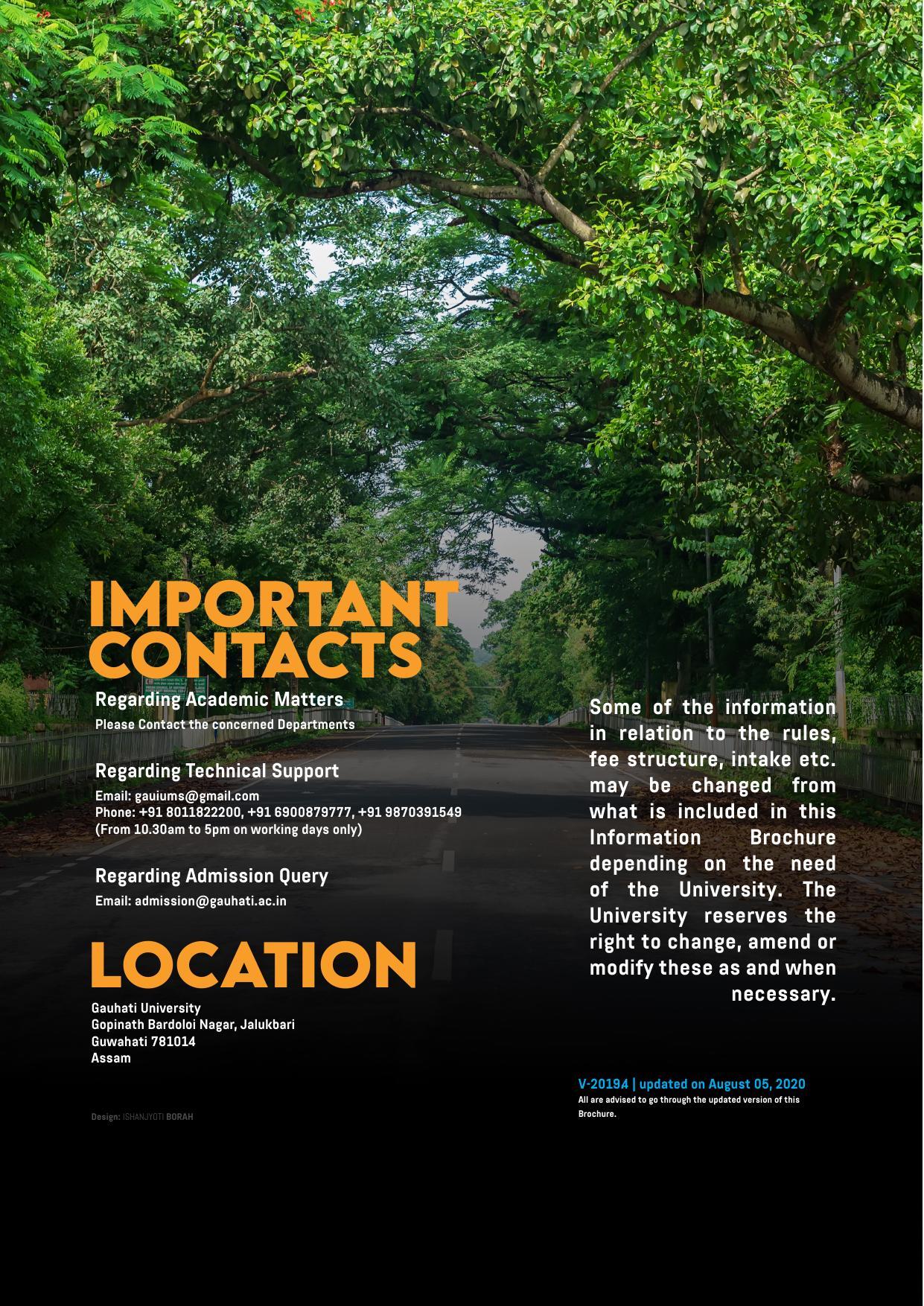 Gauhati University, Guwahati 2020-21 (Prospectus) - Page 22