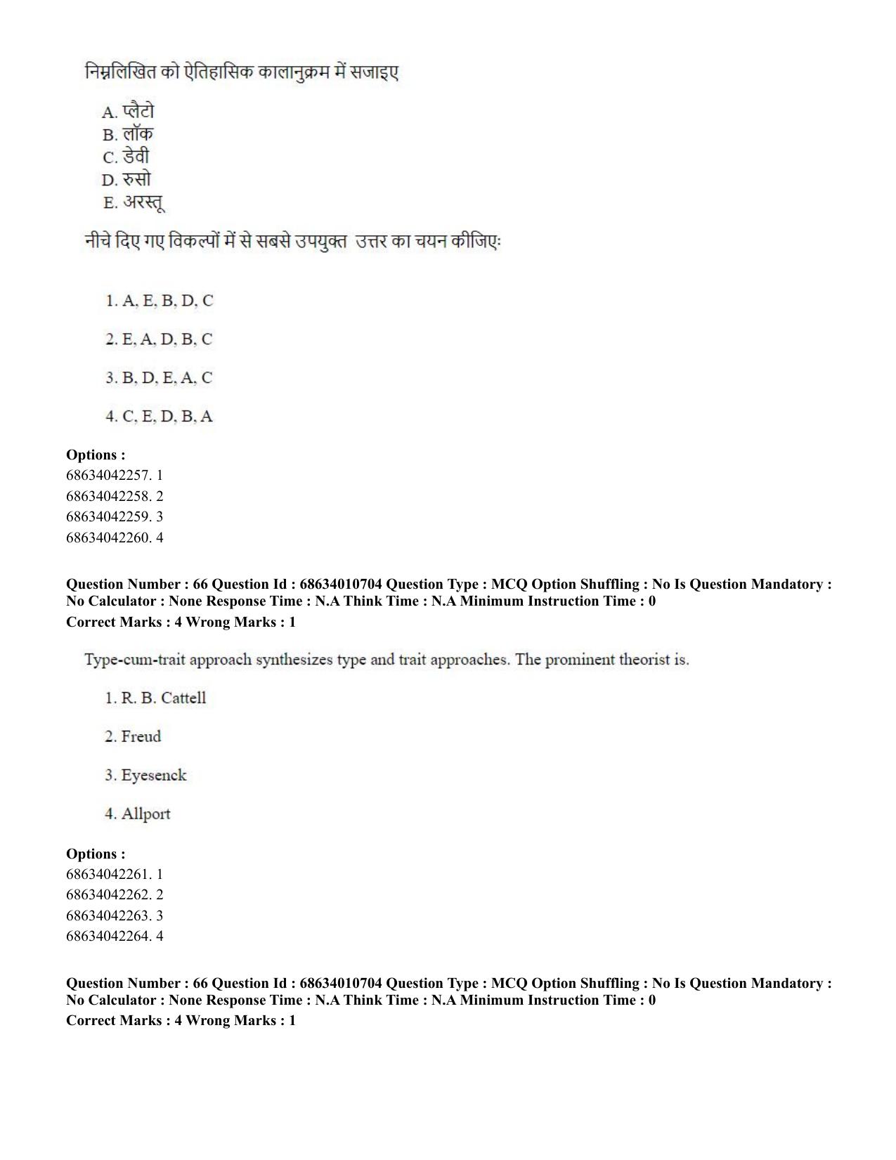 CUET PG 2023:COQP15 – M.Ed. (Hindi)-Shift 1 (09-06-2023) Question Paper - Page 65