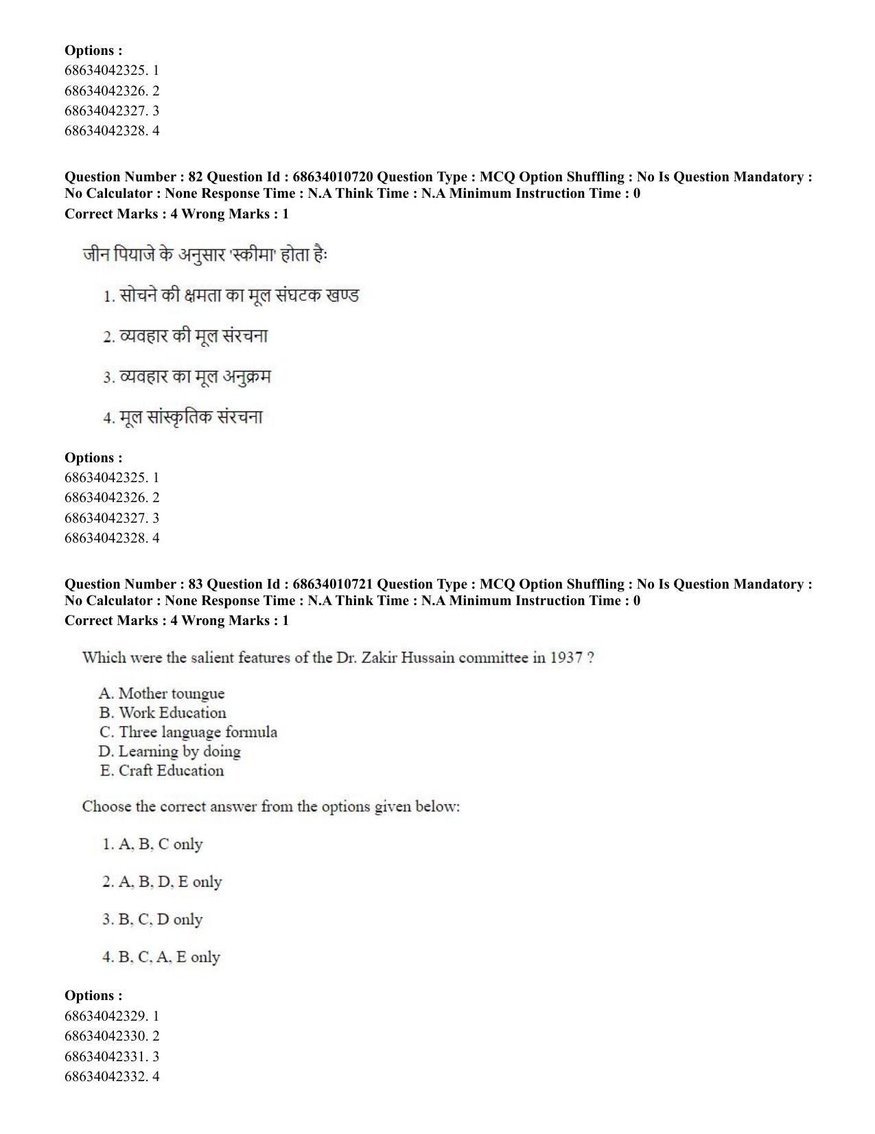 CUET PG 2023:COQP15 – M.Ed. (Hindi)-Shift 1 (09-06-2023) Question Paper - Page 81