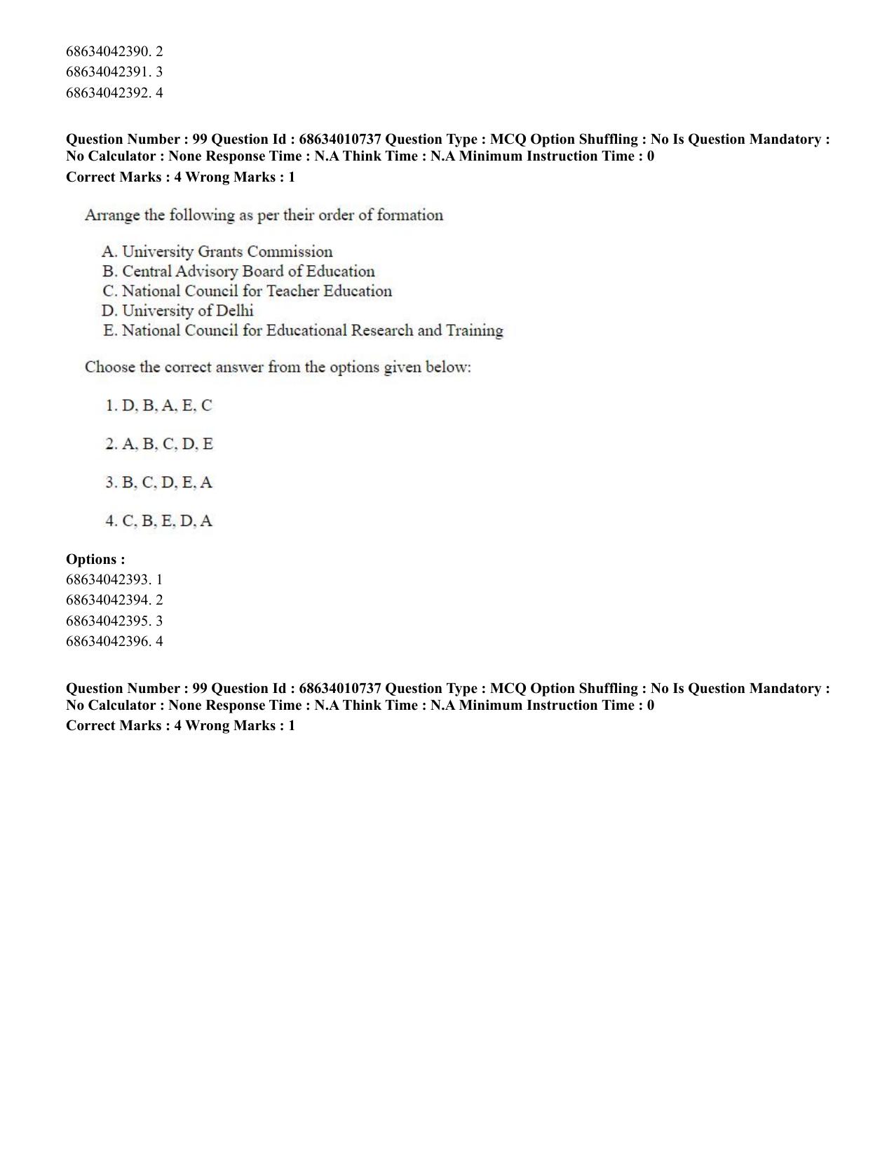 CUET PG 2023:COQP15 – M.Ed. (Hindi)-Shift 1 (09-06-2023) Question Paper - Page 97