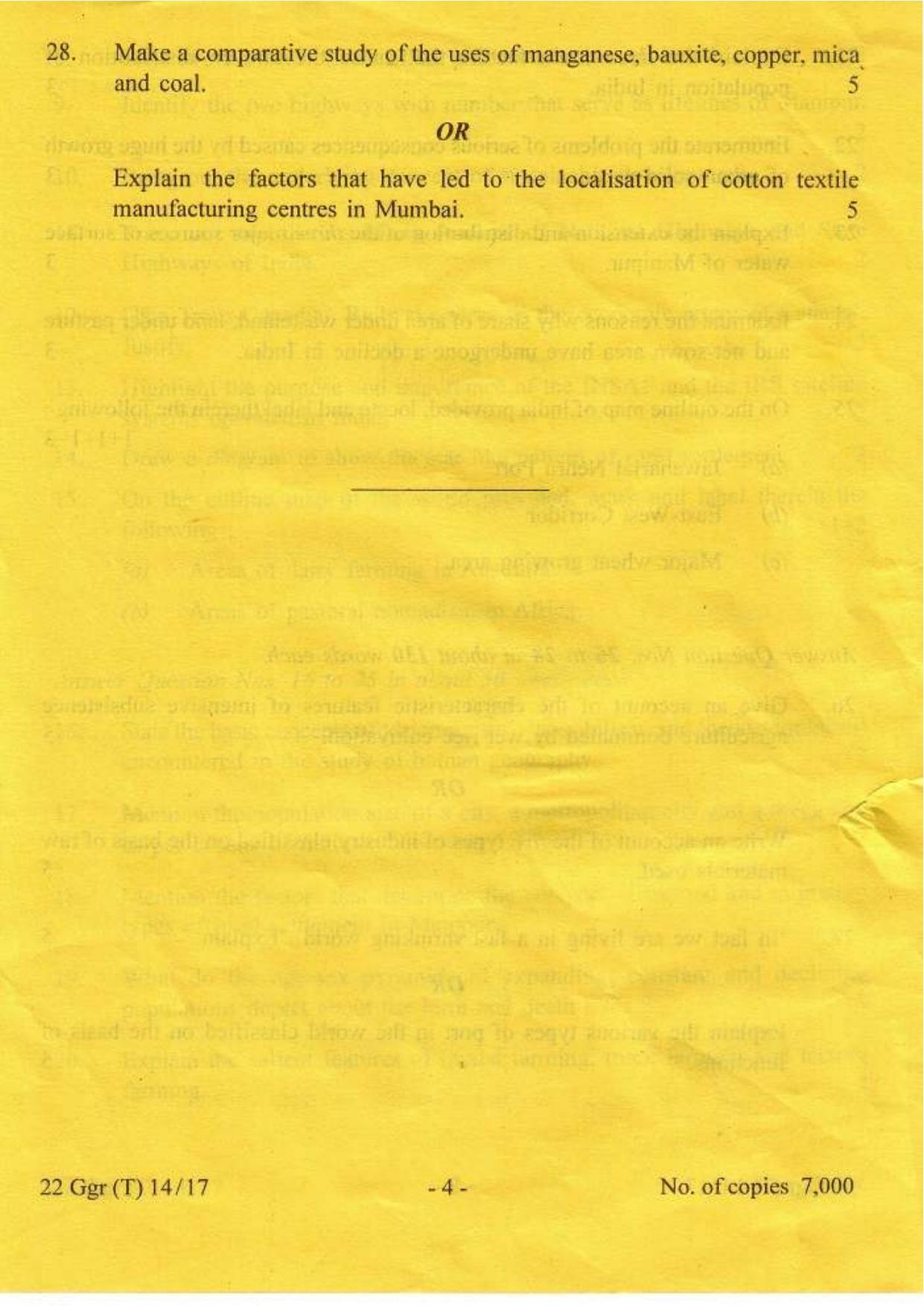 COHSEM Class 12 Geography 2017 Question Papers - Page 4