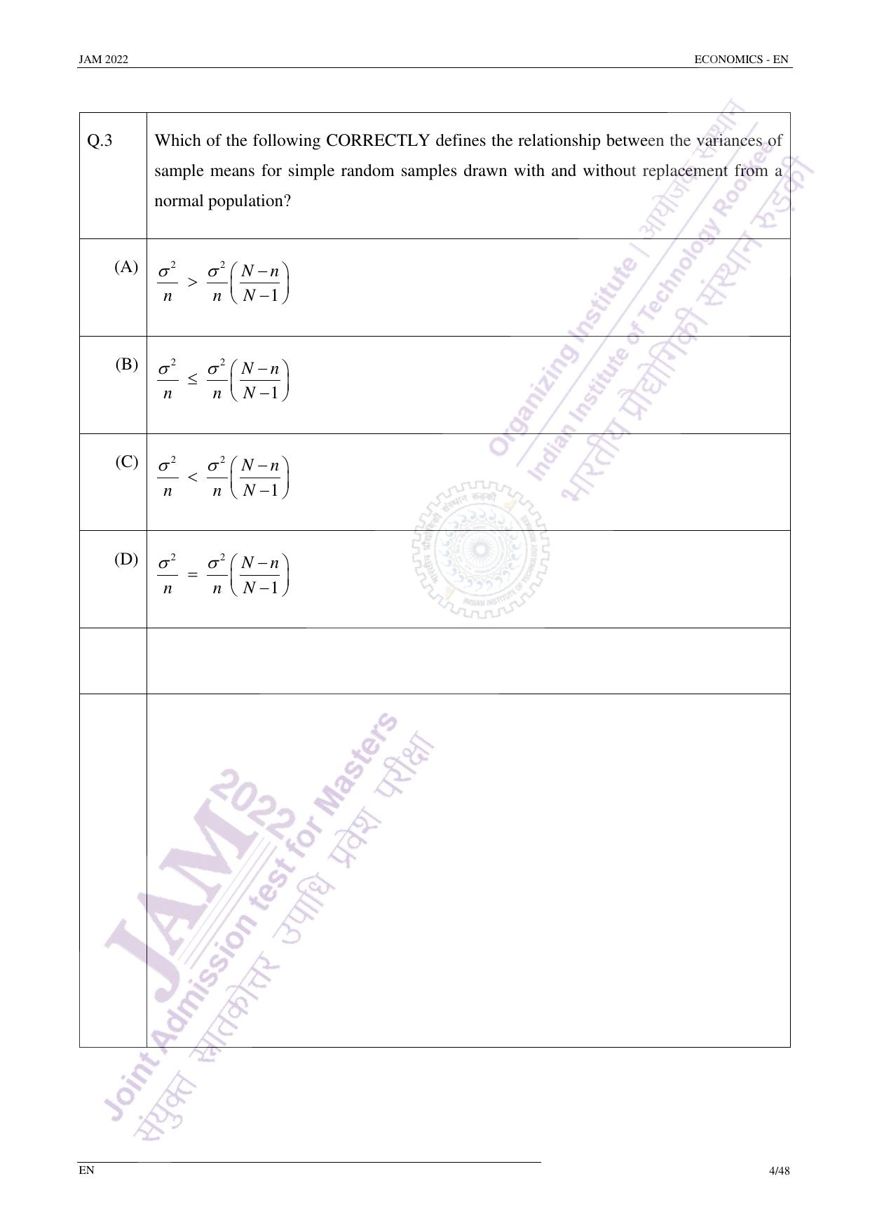 JAM 2022: EN Question Paper - Page 3