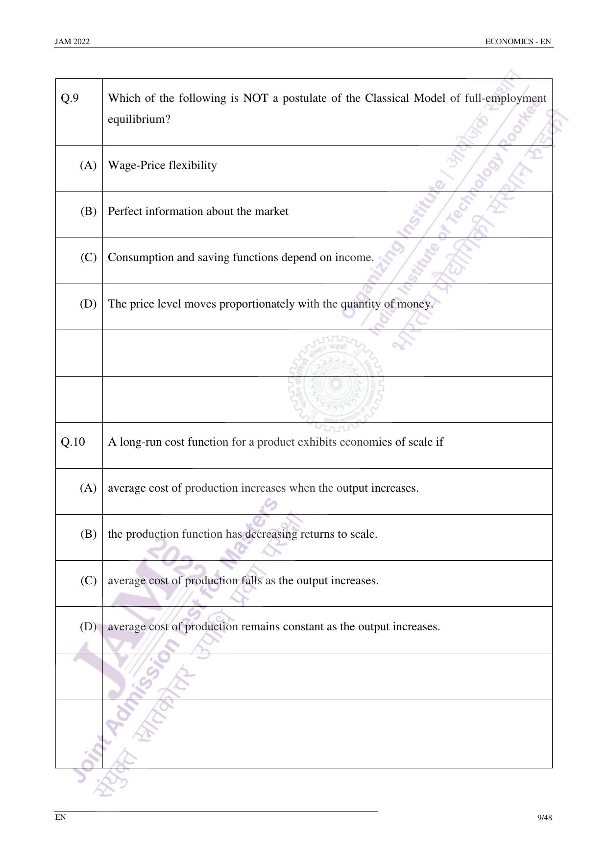 JAM 2022: EN Question Paper - Page 8