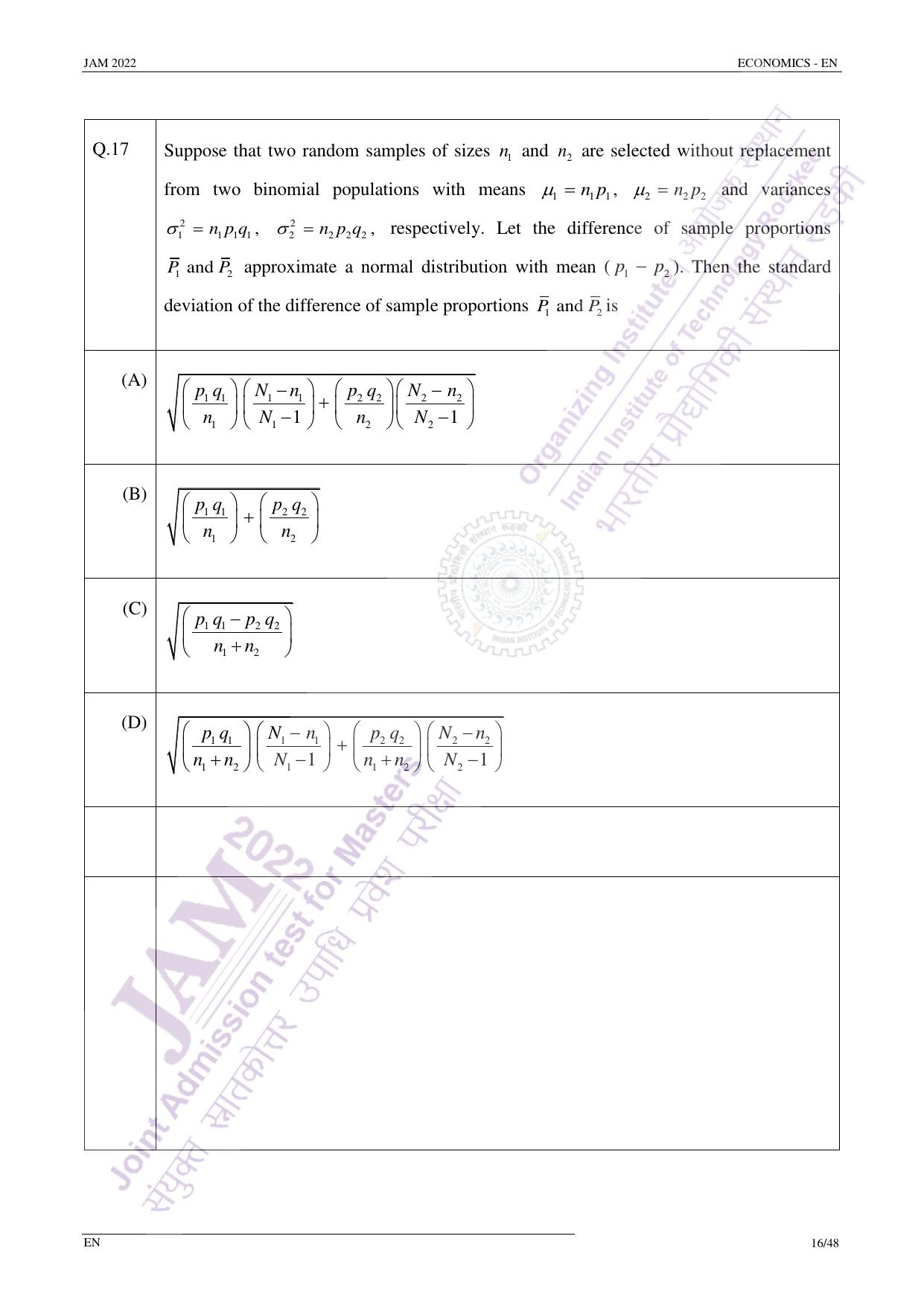 JAM 2022: EN Question Paper - Page 15