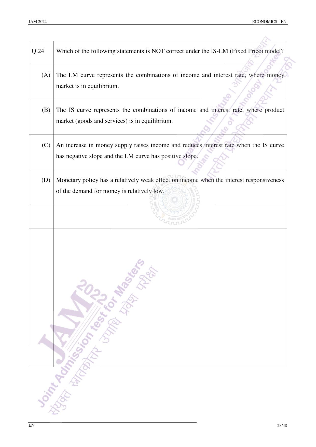 JAM 2022: EN Question Paper - Page 22