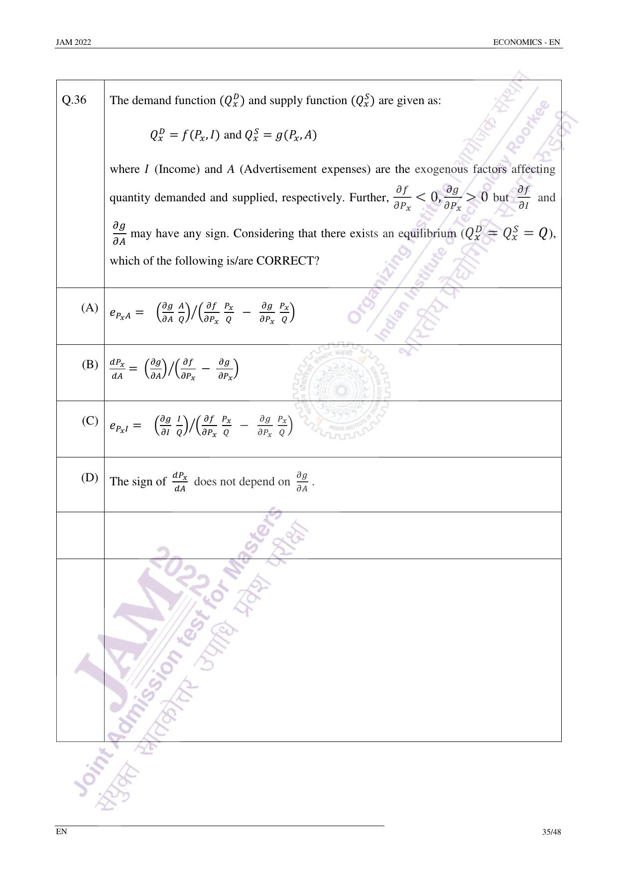 JAM 2022: EN Question Paper - Page 34