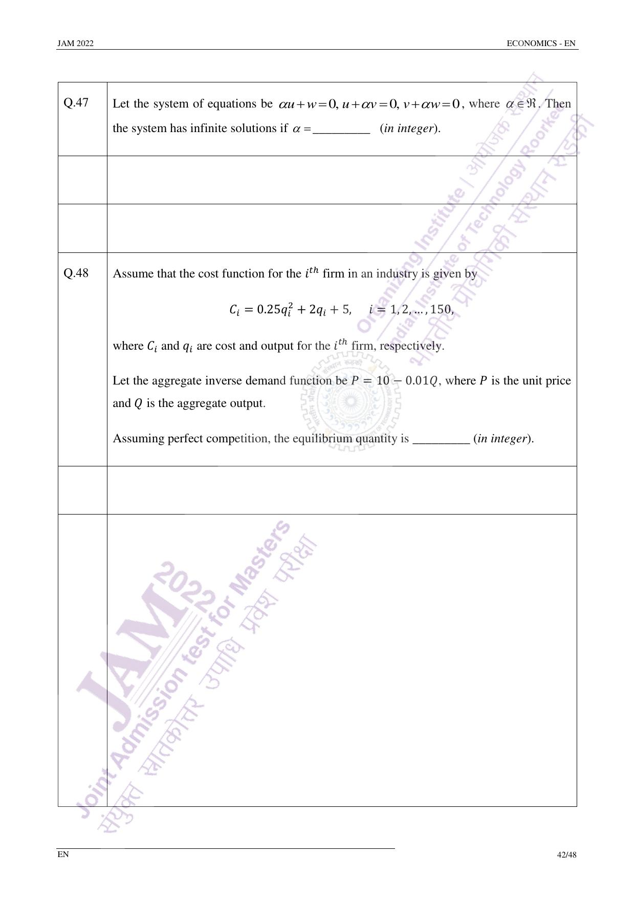 JAM 2022: EN Question Paper - Page 41