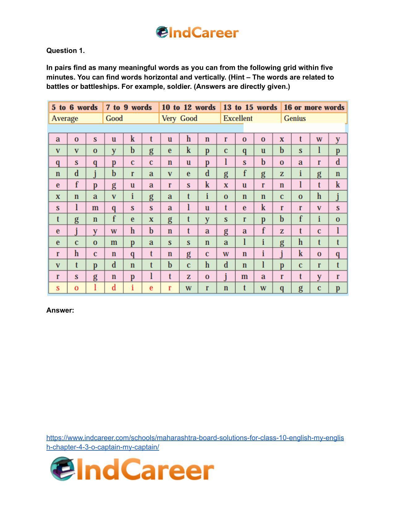 Maharashtra Board Solutions for Class 10- English (My English): Chapter 4.3- O Captain! My Captain! - Page 4