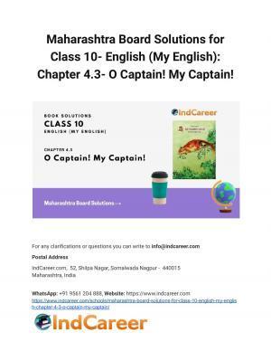 Maharashtra Board Solutions for Class 10- English (My English): Chapter 4.3- O Captain! My Captain!