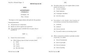 Meghalaya Board (MBOSE) Class 11 Accountancy (theory) 2022 Question Paper