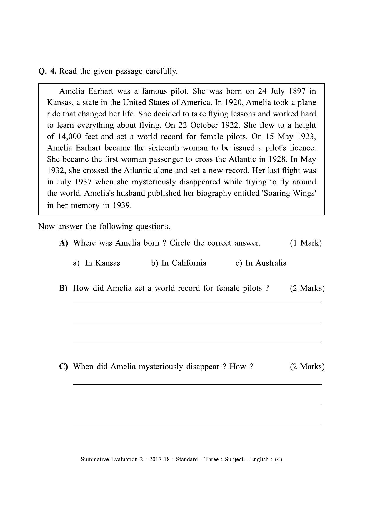 Maharashtra Board Class 3 English (First Language) Sample Question Paper - Page 4