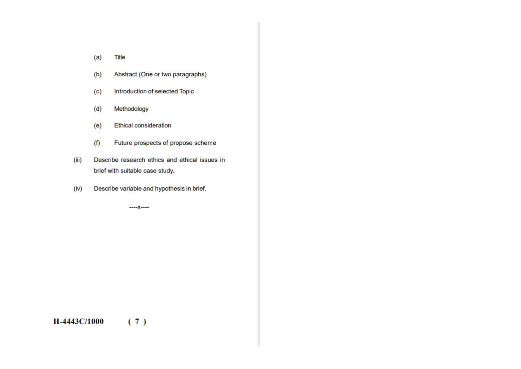 Sarguja University Question Paper July-2022 : M.Sc. In Bio-Technology(Fourth Sem.) Research Methodology Paper 1 - Page 4