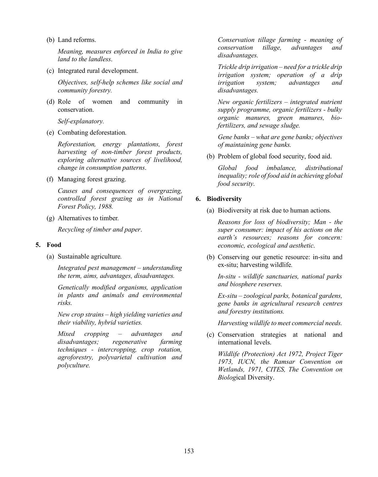 ICSE Environmental Science Syllabus - Page 6