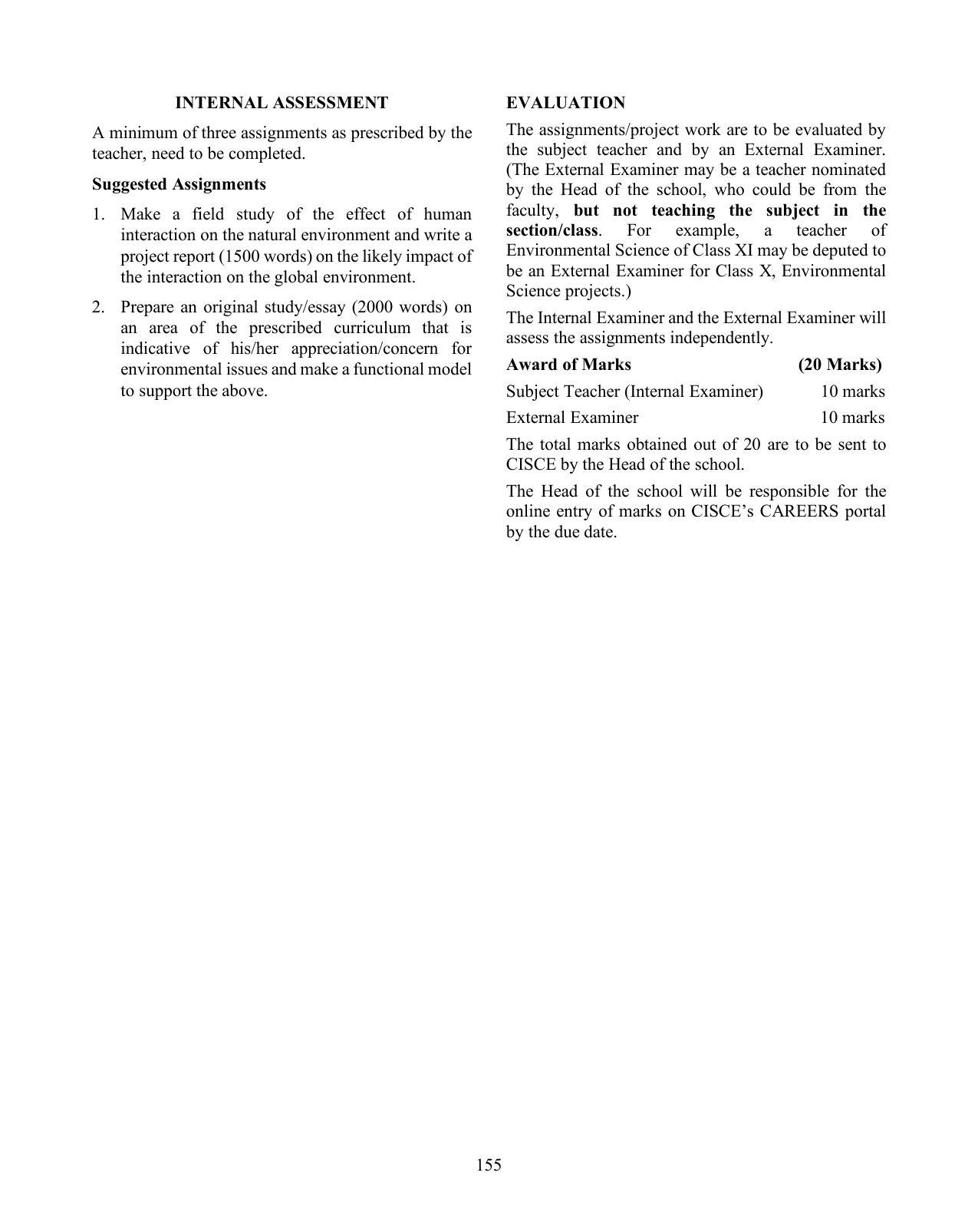 ICSE Environmental Science Syllabus - Page 8