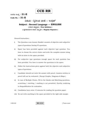 Karnataka SSLC English - Second Language - ENGLISH (31-E-CCE-RR_21) (Supplementary) June 2016 Question Paper