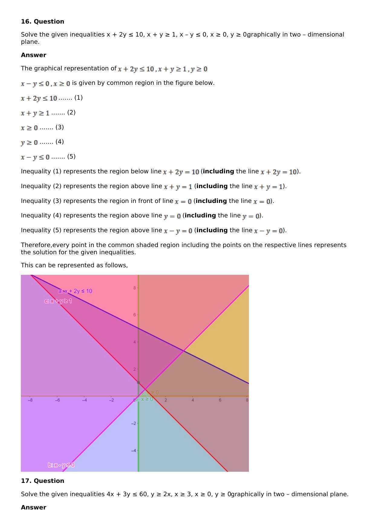 Chapter 7: Linear Inequations (In Two Variables): RS Aggarwal Class 11 Solutions - Page 13