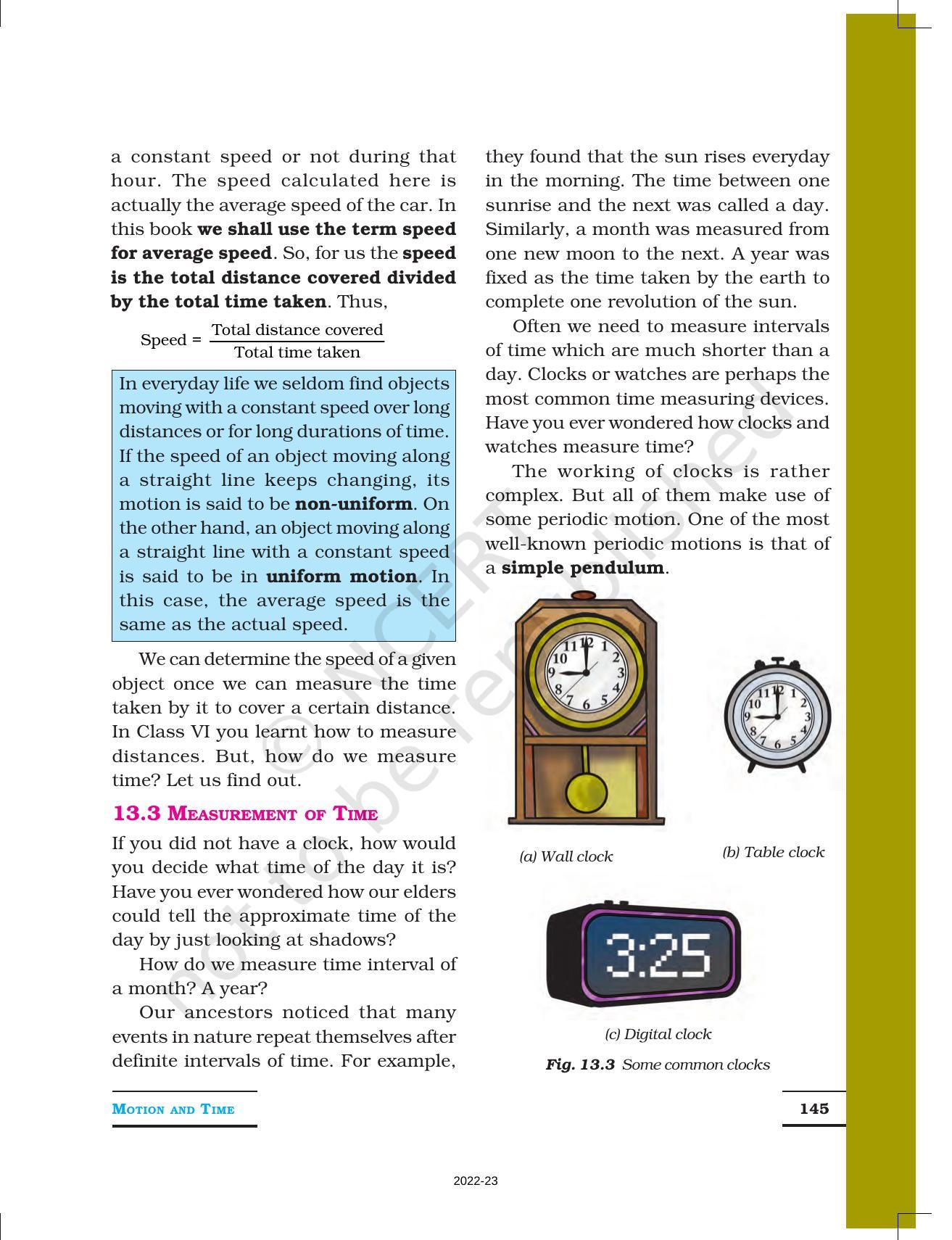 NCERT Book for Class 7 Science: Chapter 13-Motion and Time - Page 3
