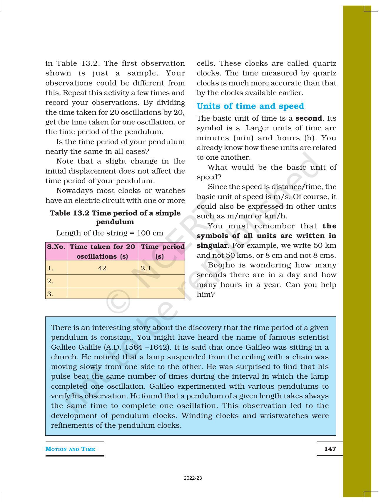NCERT Book for Class 7 Science: Chapter 13-Motion and Time - Page 5