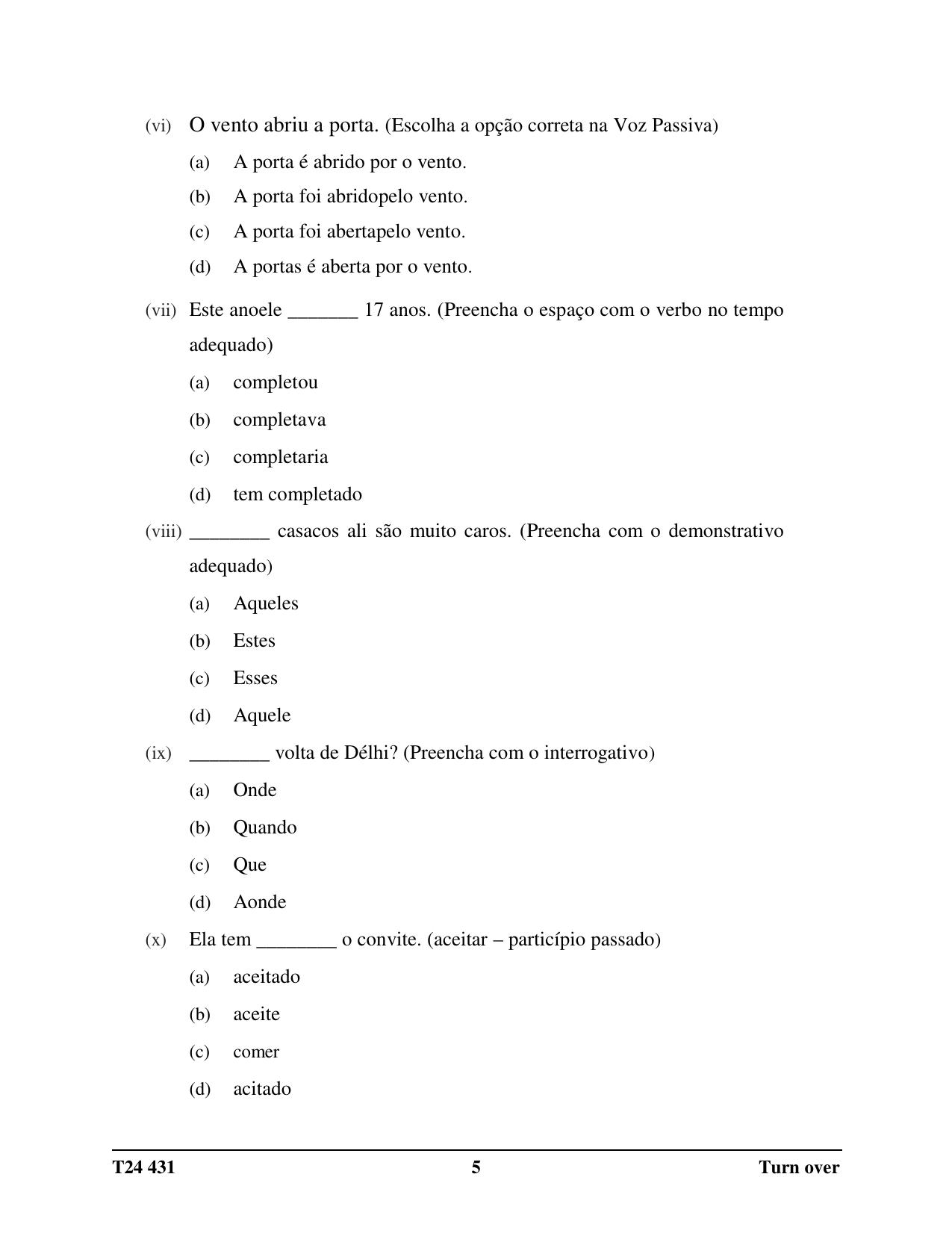 ICSE Class 10 Portuguese 2024 Question Paper - Page 5