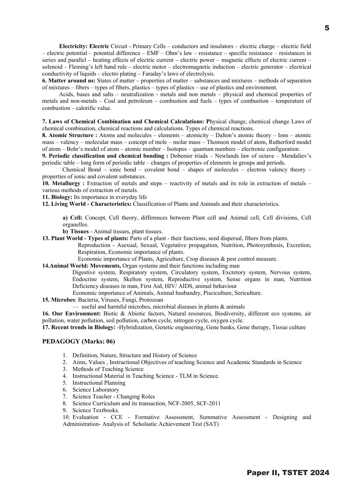 TS TET Syllabus - Paper-II (Sanskrit) - Page 5