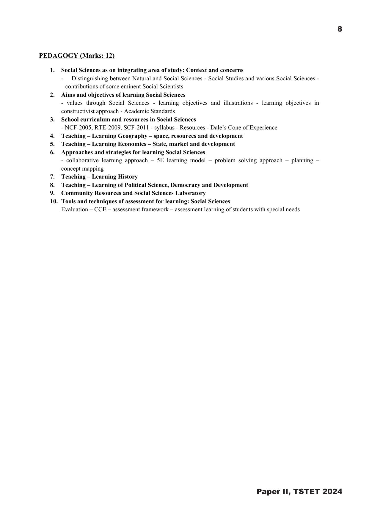 TS TET Syllabus - Paper-II (Sanskrit) - Page 8