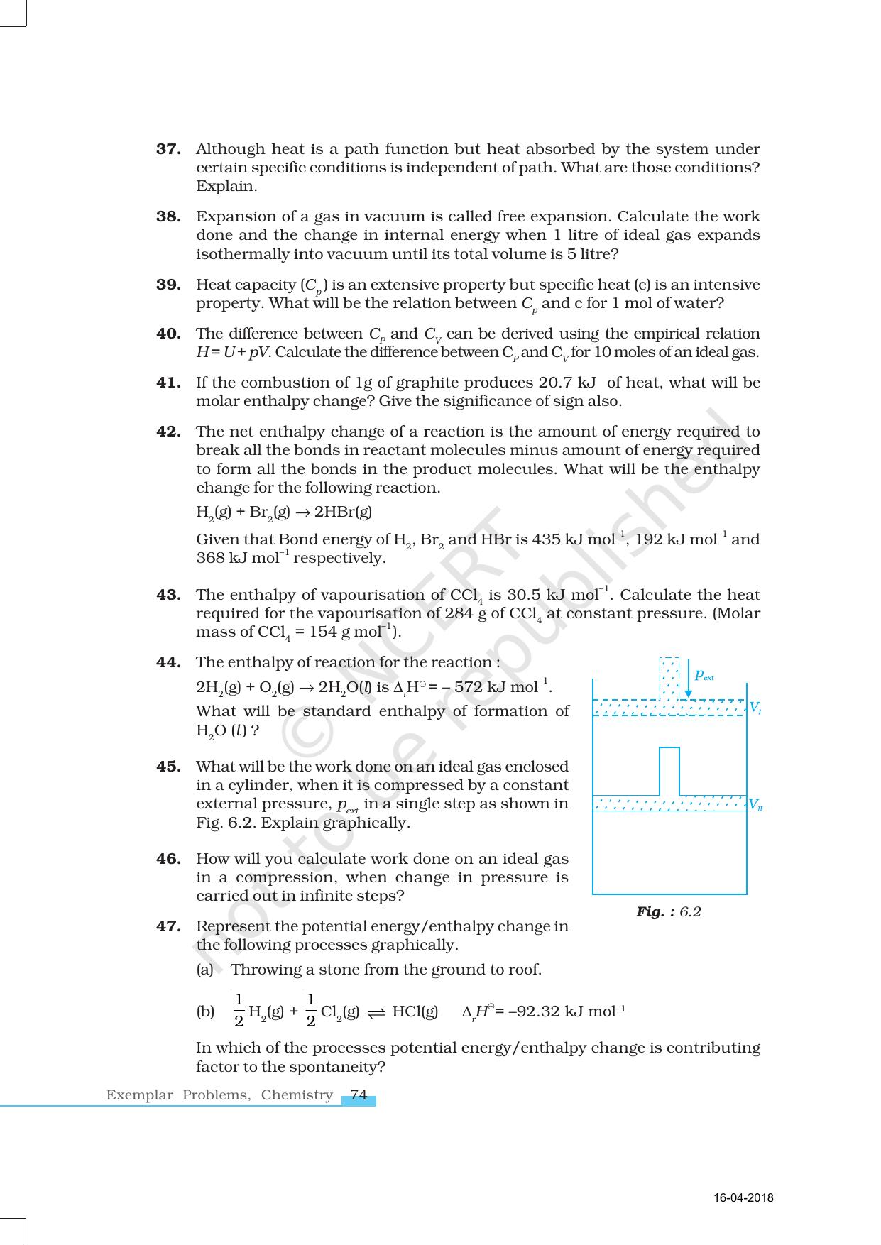 NCERT Exemplar Book for Class 11 Chemistry: Chapter 6 Thermodynamics - Page 7