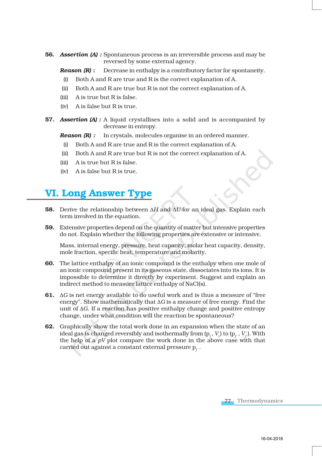 NCERT Exemplar Book for Class 11 Chemistry: Chapter 6 Thermodynamics - Page 10