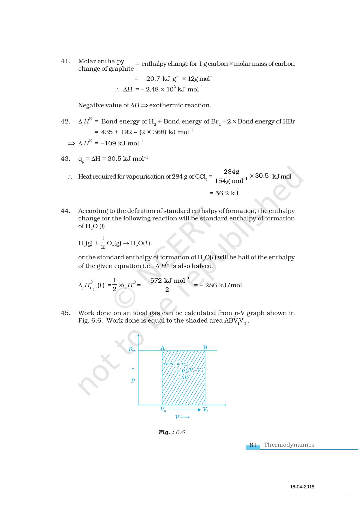 NCERT Exemplar Book for Class 11 Chemistry: Chapter 6 Thermodynamics - Page 14