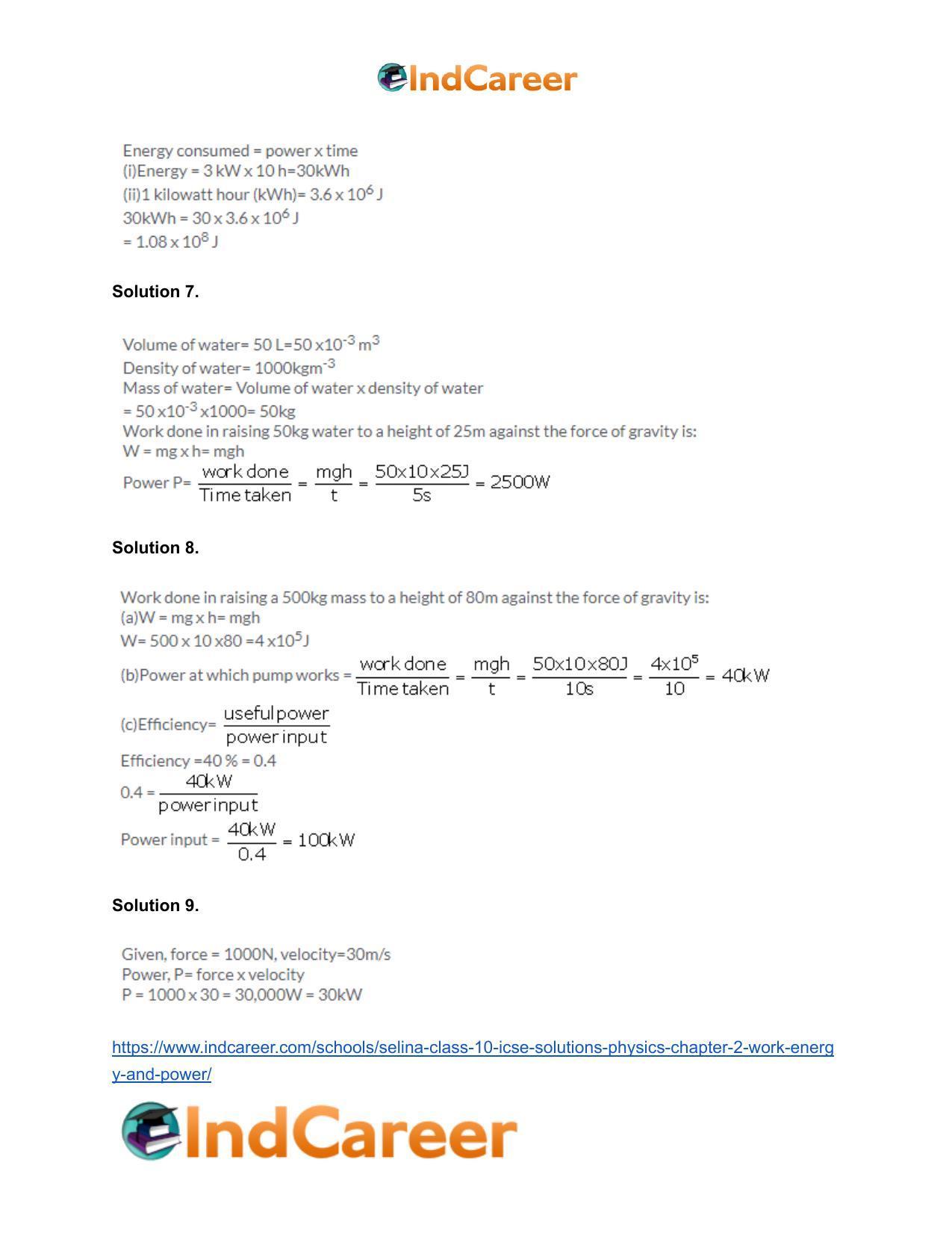 Selina Class 10 ICSE Solutions Physics : Chapter 2- Work, Energy and Power - Page 11
