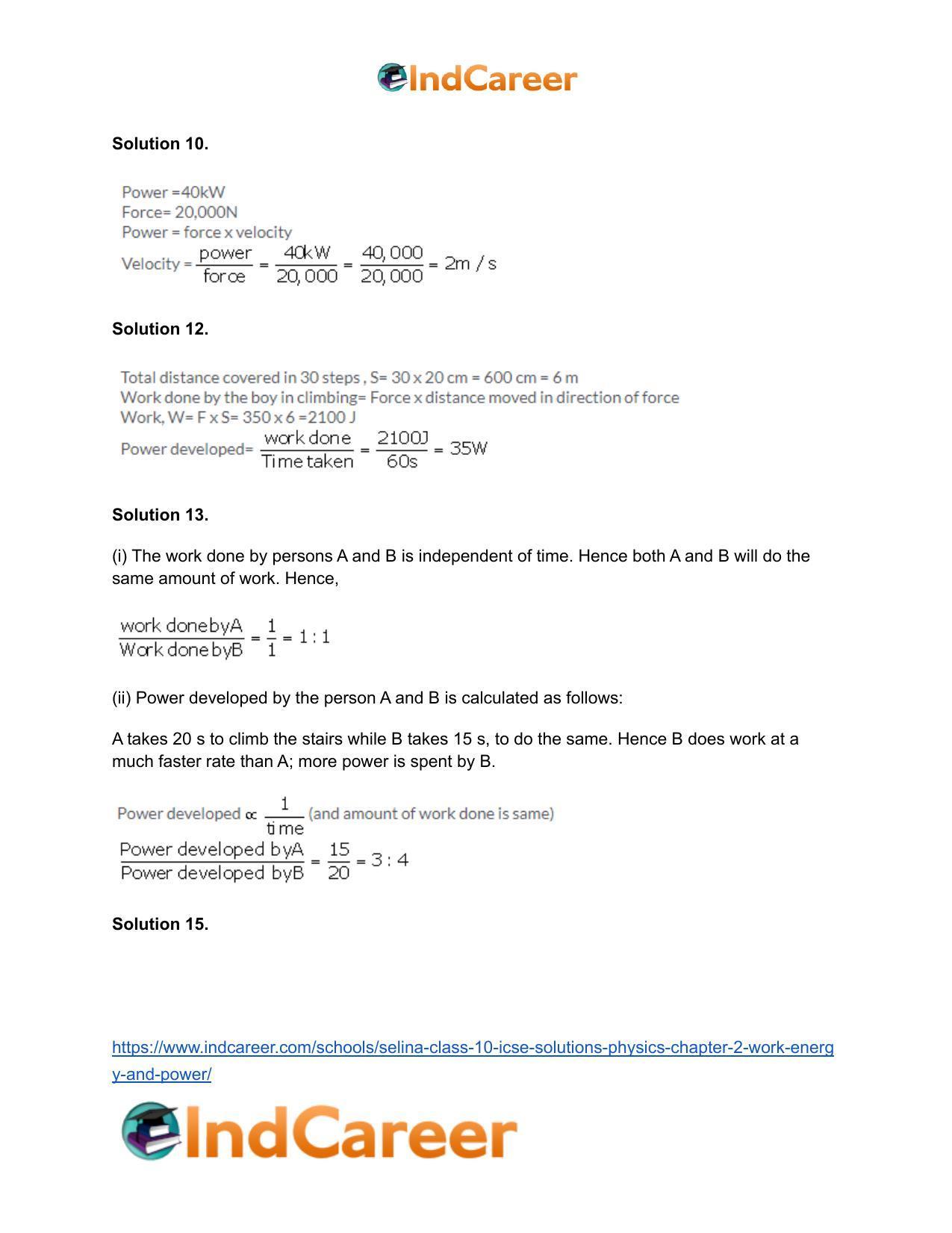Selina Class 10 ICSE Solutions Physics : Chapter 2- Work, Energy and Power - Page 12
